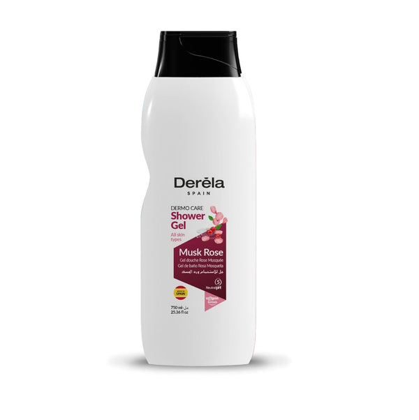Derella Rose Musk Shower Gel Gentle Cleansing Moisturizing Formula 750ml
