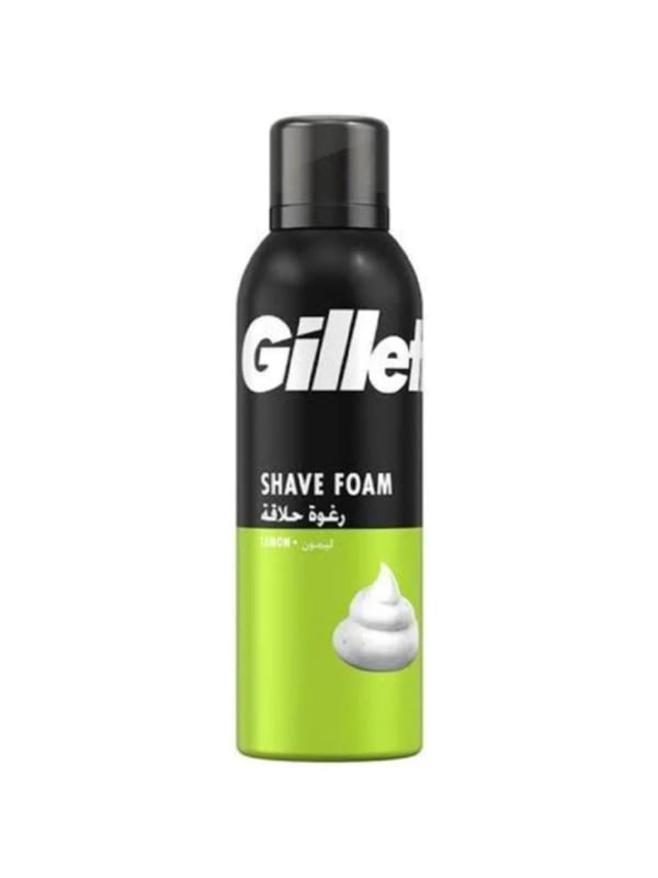 Gillette Shaving Foam, Rich Creamy Formula, Lemon Scent, 200 ml