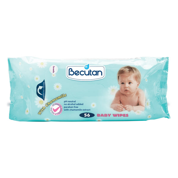 Becutan Baby Wipes Wet Wipes Chamomile Extract 56 Wipes