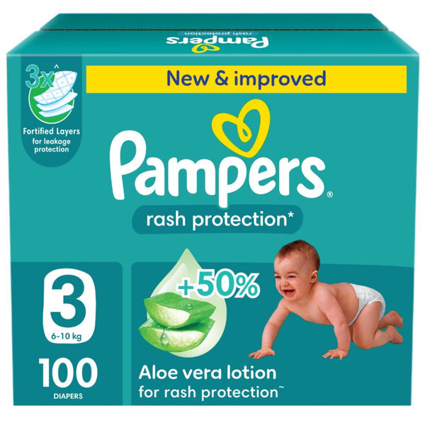 Pampers Rash Protection Taped Diapers Size 3, 6-10kg, 100 Count