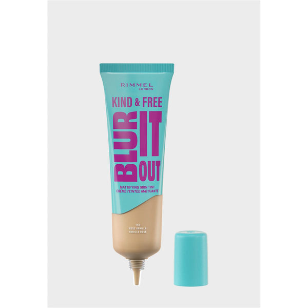 Rimmel Kind & Free Blur It Out Foundation Mattifying Skin Tint CICA Niacinamide Rose Vanilla 150