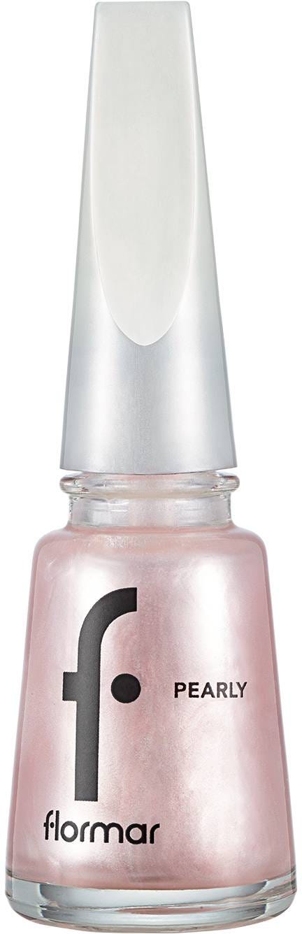 Flormar Pearly Nail Enamel Gel Polish, Glossy Shimmer Finish, PL103 Pink Pearl, 11 ml