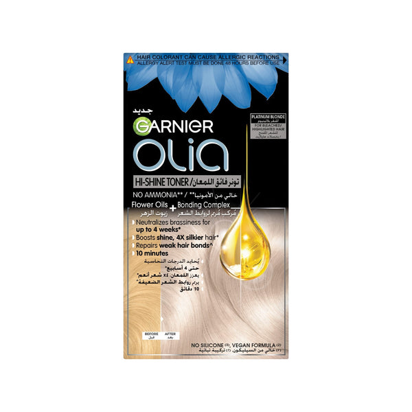 Garnier Olia Hi-Shine Toner Gel, Ammonia-Free Bonding Complex, Platinum Blonde