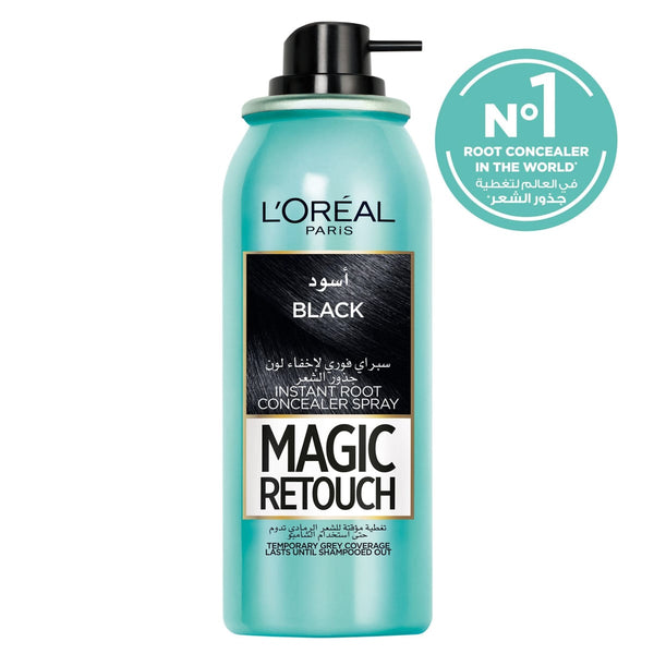 LOREAL Magic Retouch Root Concealer Spray for Grey Coverage, Black, 75 ml