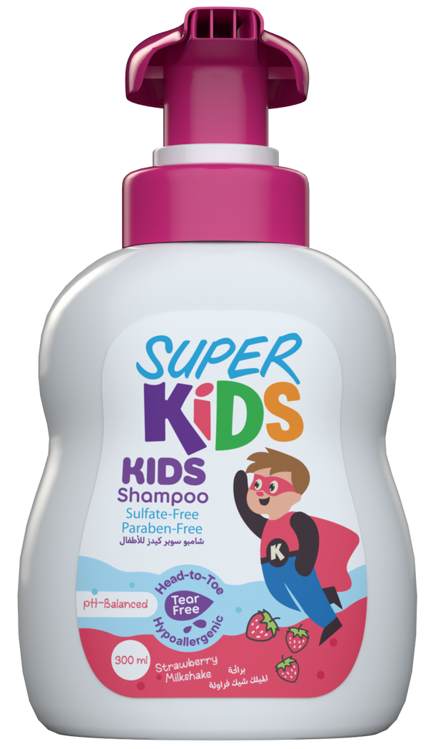 Superkids Kids Shampoo Sulfate-Free, Tear-Free Strawberry Milkshake 300 ml
