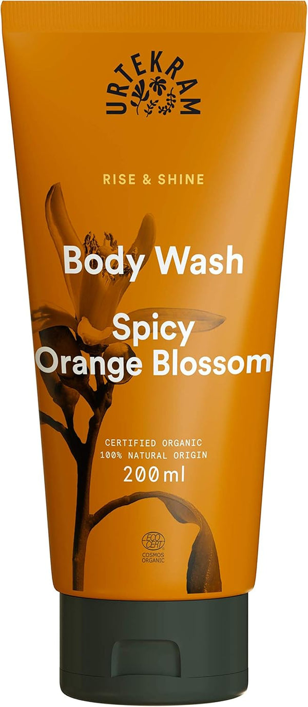 Urtekram Spicy Orange Blossom Rise & Shine Body Wash Aloe Vera Citrus 200ml