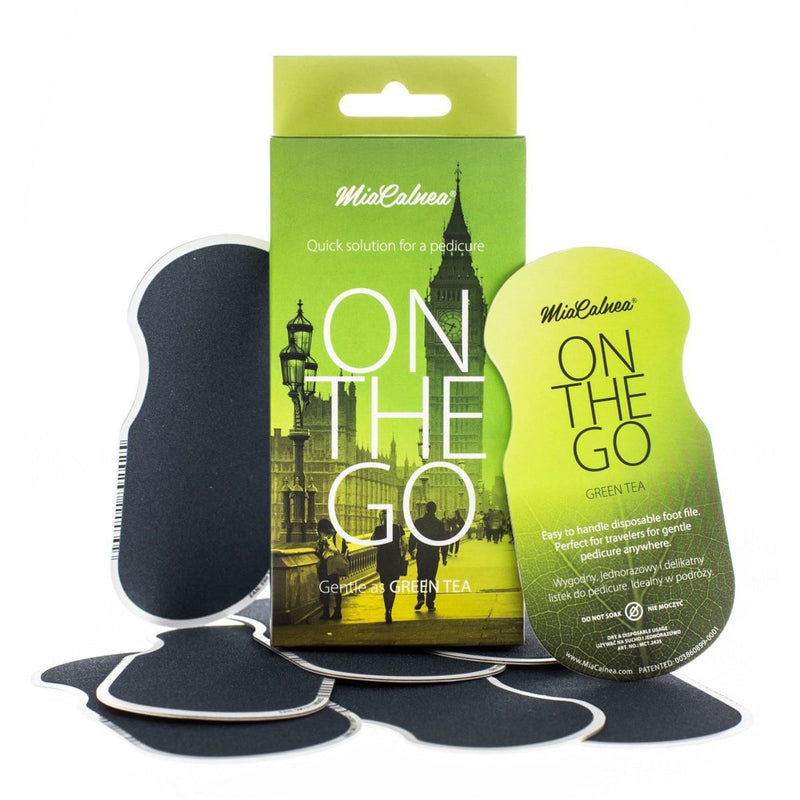 Mia Calnea On The Go Green Tea Disposable Foot Files Gentle Exfoliation 10 Pieces