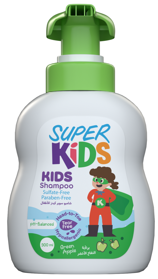 Superkids Green Apple Shampoo for Children, Sulfate-Free 300 ml