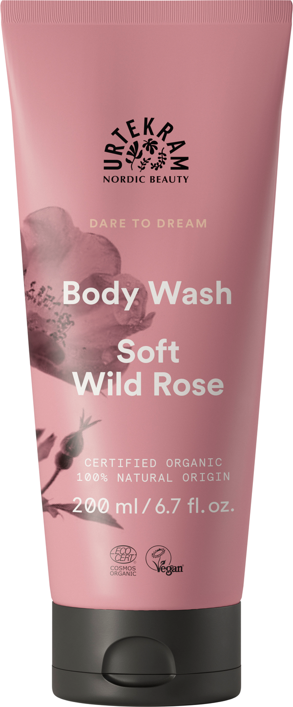 Urtekram Soft Wild Rose Body Wash Aloe Vera Floral Fragrance 200ml
