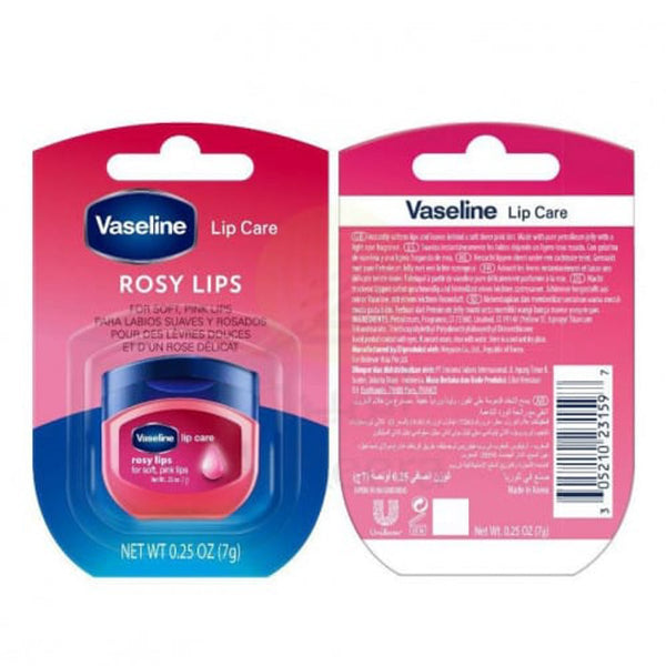 Vaseline Lip Therapy Rosy Lips Moisturizing Balm with Petrolatum and Vitamin E, Rosy Tint, 7g