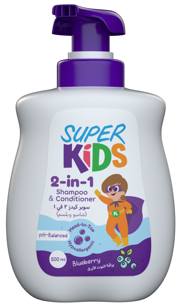 Superkids 2 in 1 Shampoo & Conditioner Blueberry 500 ml