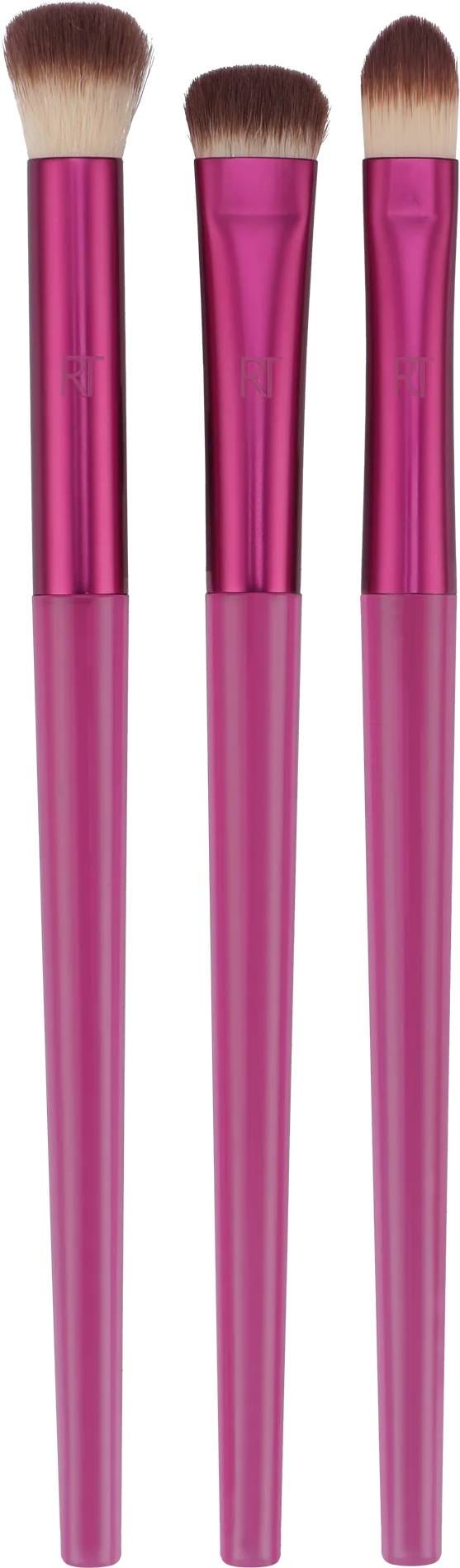 Real Techniques Cherry On Top MesmerEYES Eye Makeup Brush Trio Vegan Synthetic Bristles 3 Piece Set