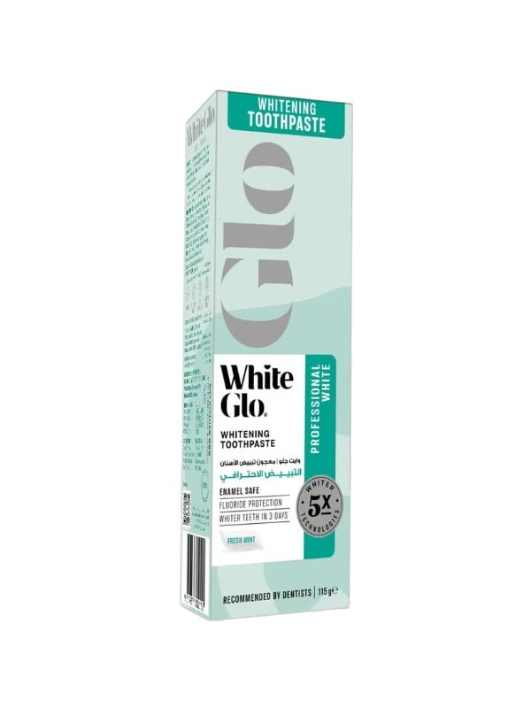 White Glo Professional White Brightening Fluoride Toothpaste Fresh Mint 115 g