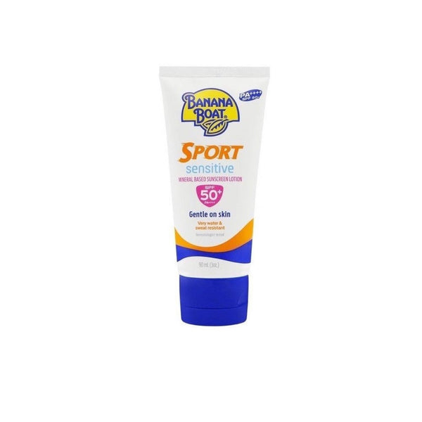 Banana Boat Sport Sensitive Mineral Sunscreen Lotion, Water and Sweat Resistant, 90ml