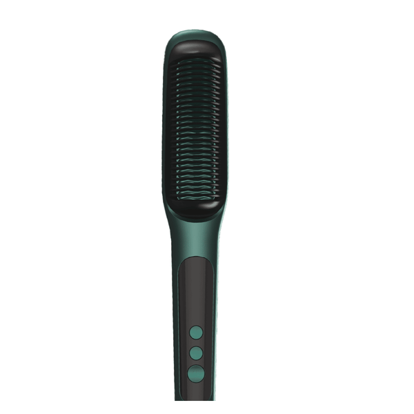 United Professional UN-208 Hair Straightener Brush, Rapid Heating, Digital Display, Green