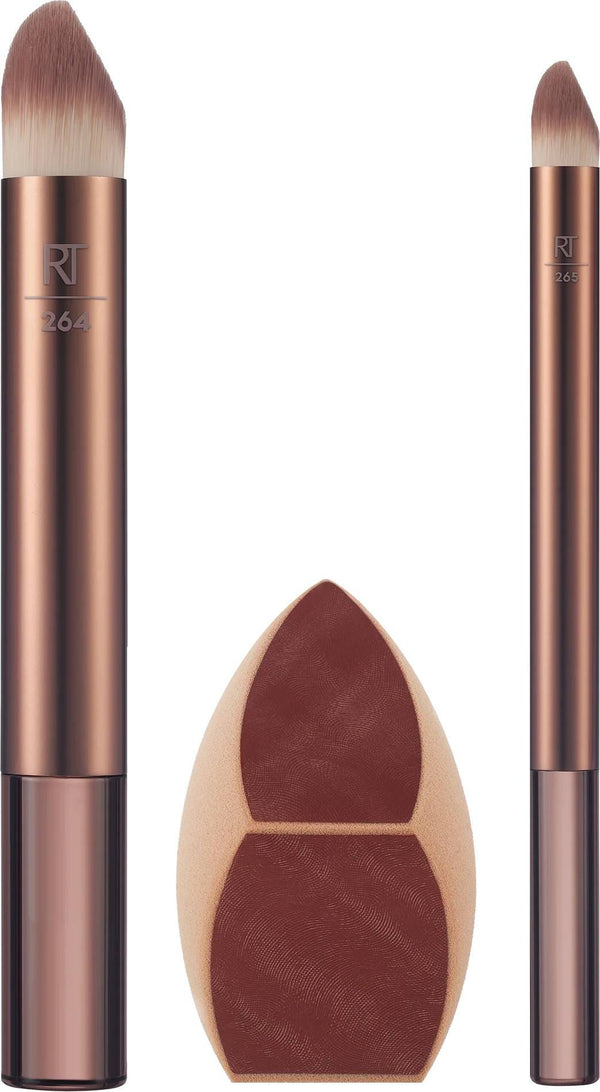 Real Techniques Makeupsaver Sponge + Brush Trio Makeup Tools Set, 3 Pieces