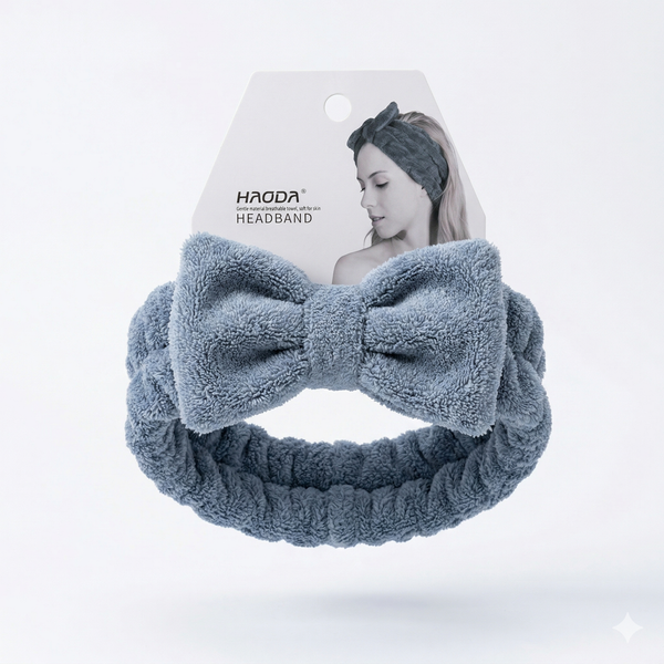 Soft Spa Bow Headband Soft Blue Hair Accessory