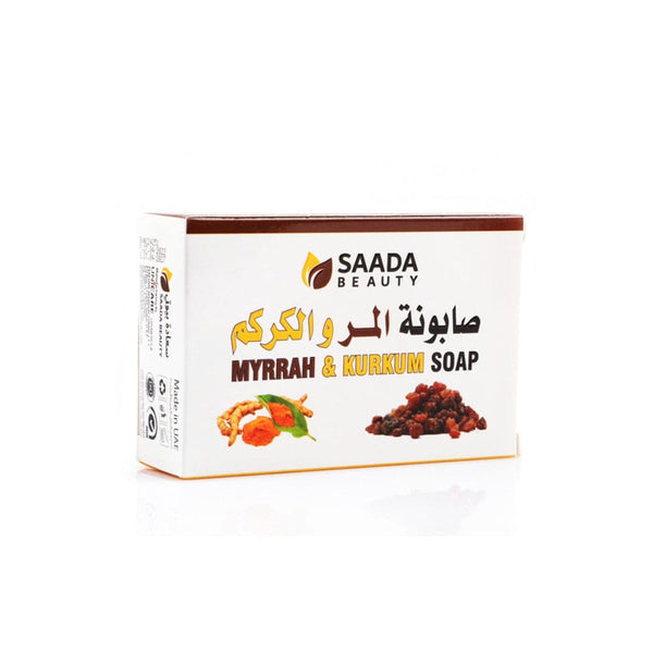 Saada Beauty Myrrh & Turmeric Soap Bar, Glycerin and Natural Oils, 125 g