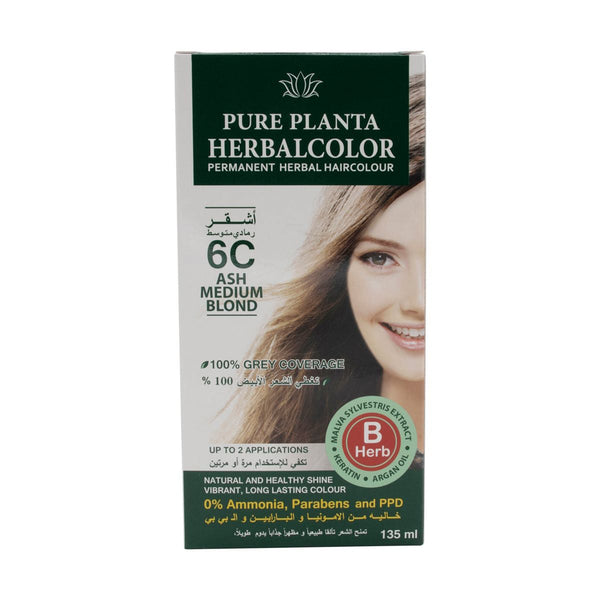 Herbatint Herbal Hair Color Gel Permanent Ammonia-Free 6C Medium Ash Blonde
