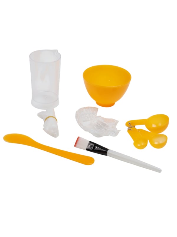Salon System Multi-Purpose Facial Mask Mixing Kit Bowl Brush Spoons Assorted Colors
