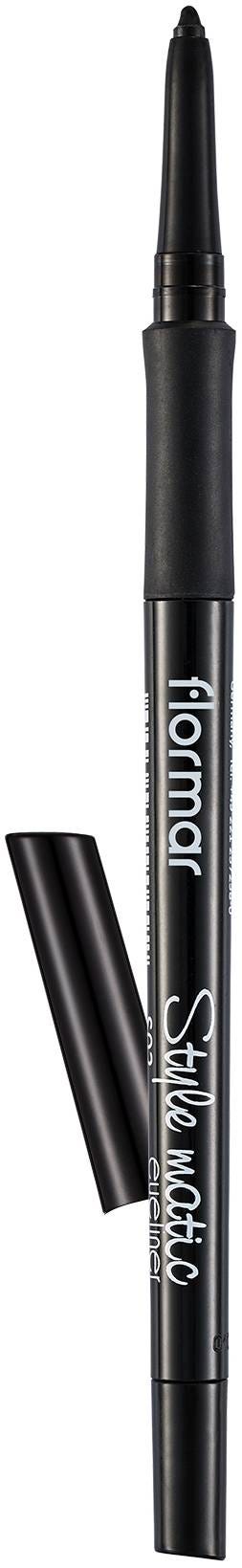 Flormar Style Matic Eyeliner Retractable Pencil Waterproof Smudge-Proof S02 New Black