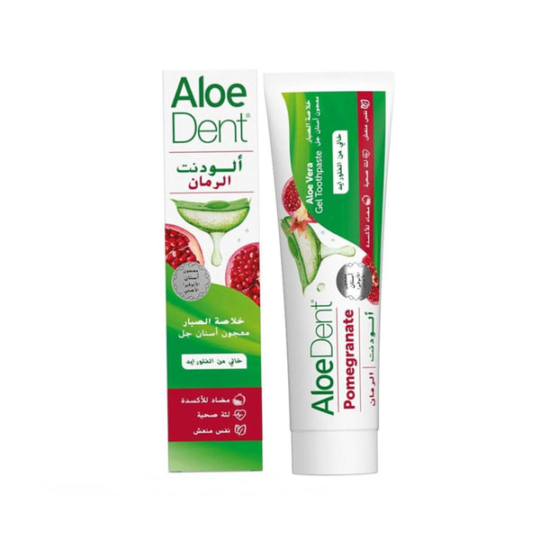 Aloe Dent Triple Action Pomegranate Toothpaste Fluoride-Free SLS-Free Aloe Vera Tea Tree Oil 100 ml