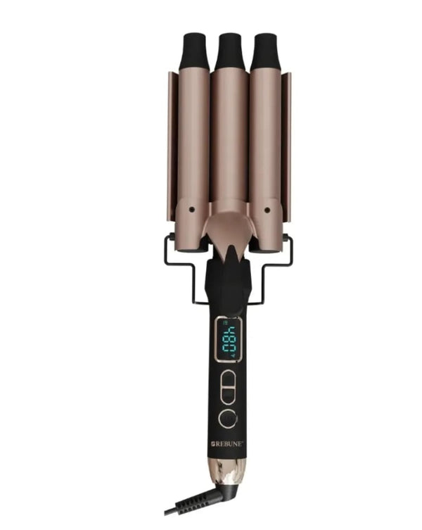 Rebune Hair Curling Iron RE-2152, 3-Barrel Quick-Heating Hair Curler