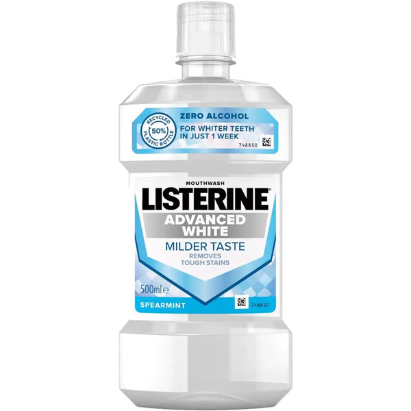 Listerine Advanced White Fluoride Mouthwash Mild Taste