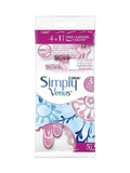 Gillette Simply Venus 3-Blade Women's Razors Moisture Strip 4+1, 5 Pieces