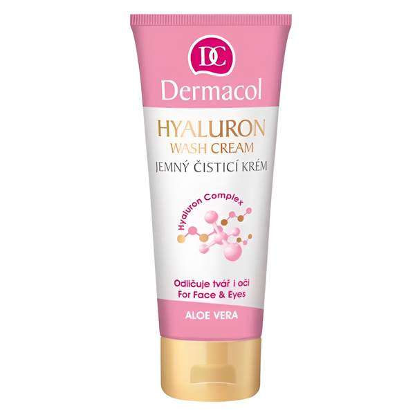 Dermacol Hyaluron Wash Cream Facial Cleanser with Hyaluronic Acid and Aloe Vera, 100 ml