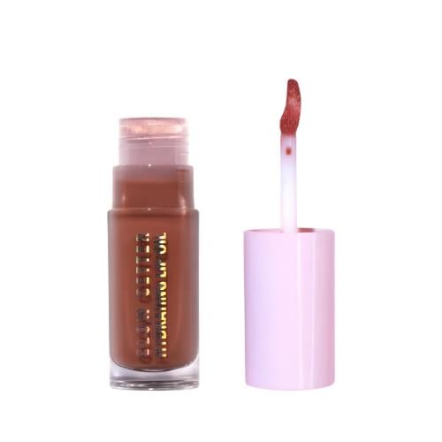 Moira Glow Gitter Lip Oil Gloss, Moisturizing Apricot, Coconut & Jojoba Oils, 02 Let's Cuddle