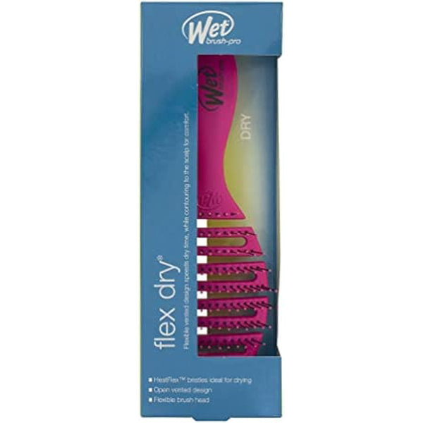 Wet Brush Flex Dry Pink Hairbrush Heat-Flex Bristles Vented Design
