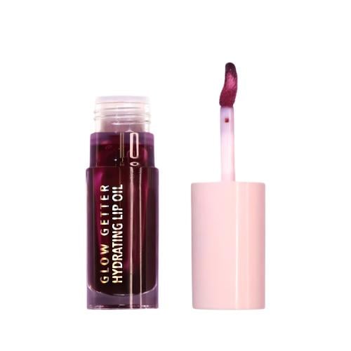 Moira Glow Gitter Lip Oil Gloss, Moisturizing Plant Oils, 05 Berry Berry