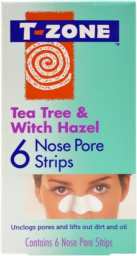 T-Zone Tea Tree & Witch Hazel Nose Pore Strips Purifying Care 6 Pieces