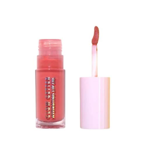 Moira Glow Gitter Lip Oil Gloss, Moisturizing Plant Oils, 07 Thankful