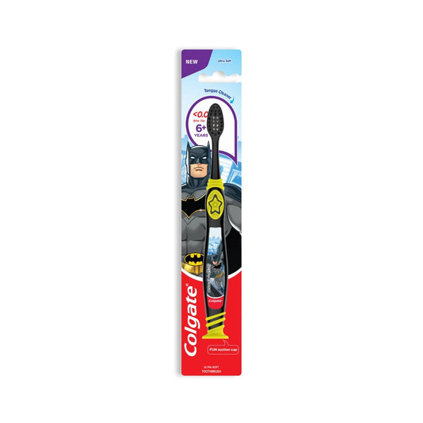 Colgate Kids Batman Toothbrush Ultra-Soft Bristles Tongue Cleaner 6+ Years