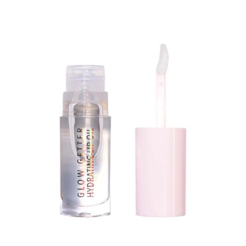 Moira Glow Gitter Lip Oil Gloss Moisturizer, Apricot Coconut & Jojoba Oils, 010 Clear