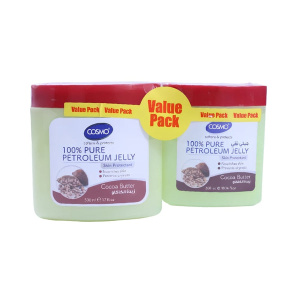 Cosmo Pure Petroleum Jelly with Cocoa Butter Moisturizing Formula 500 + 300 ml