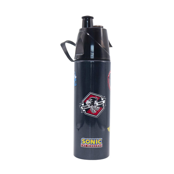 Moon Sonic Kids Water Bottle with Mist Spray Nozzle, Leak-Safe Lid, BPA-Free Stainless Steel, 500 ml