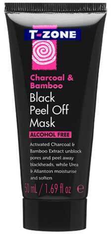 T zone Charcoal & Bamboo Peel-Off Face Mask with Urea and Allantoin, 50 ml