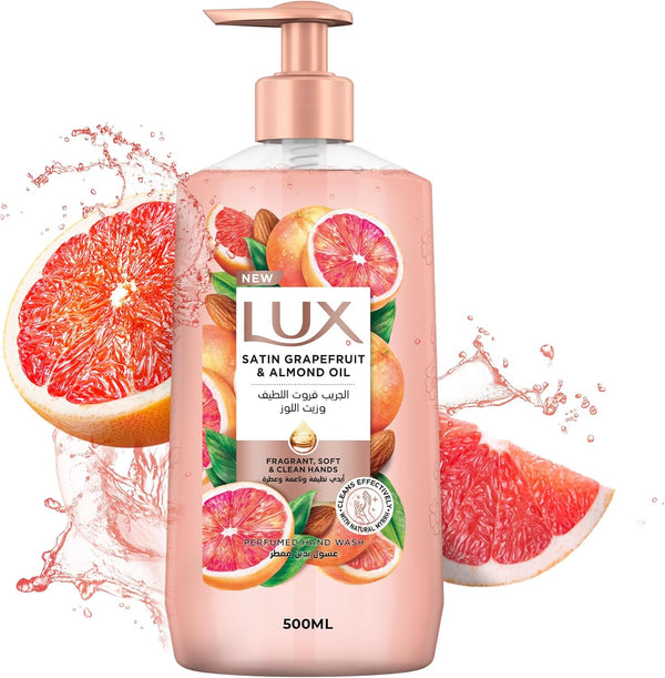 LUX Perfumed Hand Wash Satin Grapefruit with Almond Oil and Glycerin 500 ml