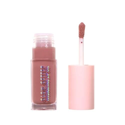 Moira Glow Gitter Lip Oil Gloss, Apricot Coconut and Jojoba Oils, Natural 016