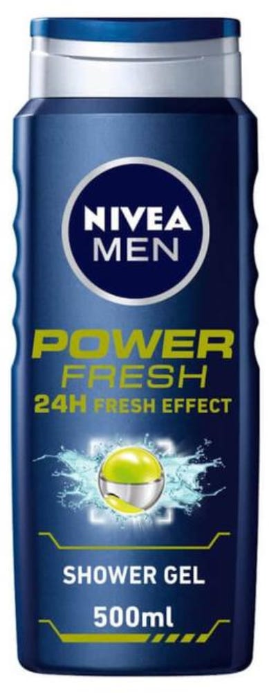 NIVEA MEN Power Fresh Shower Gel Menthol Mint Refreshing Fragrance