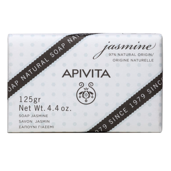 Apivita Natural Soap Jasmine Moisturizing Cleanser Glycerin Coconut Oil 125g