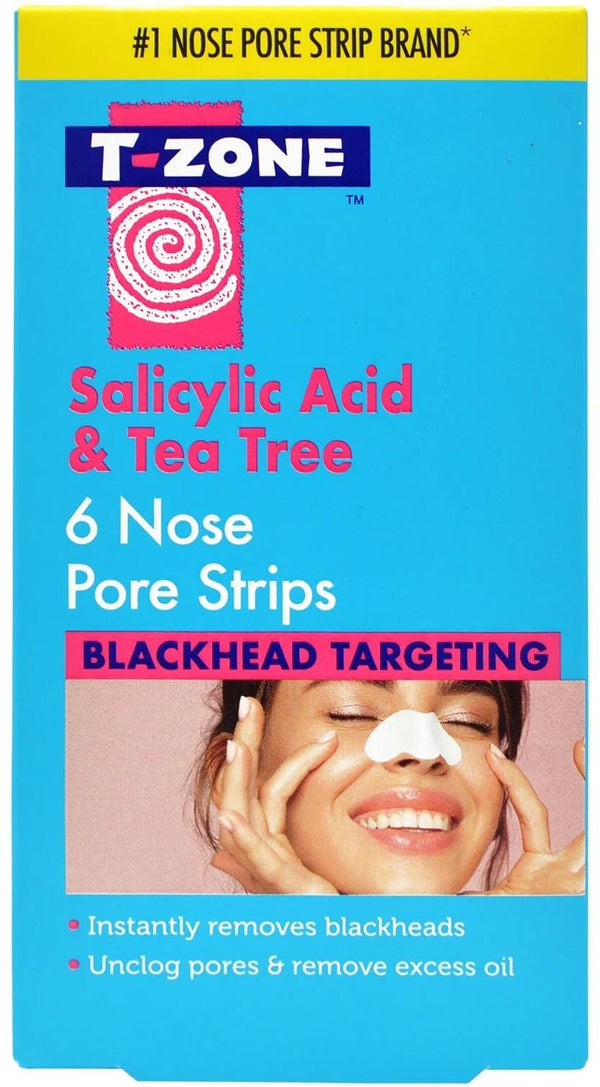 T Zone Salicylic Acid Tea Tree Nose Pore Strips 6 Pieces