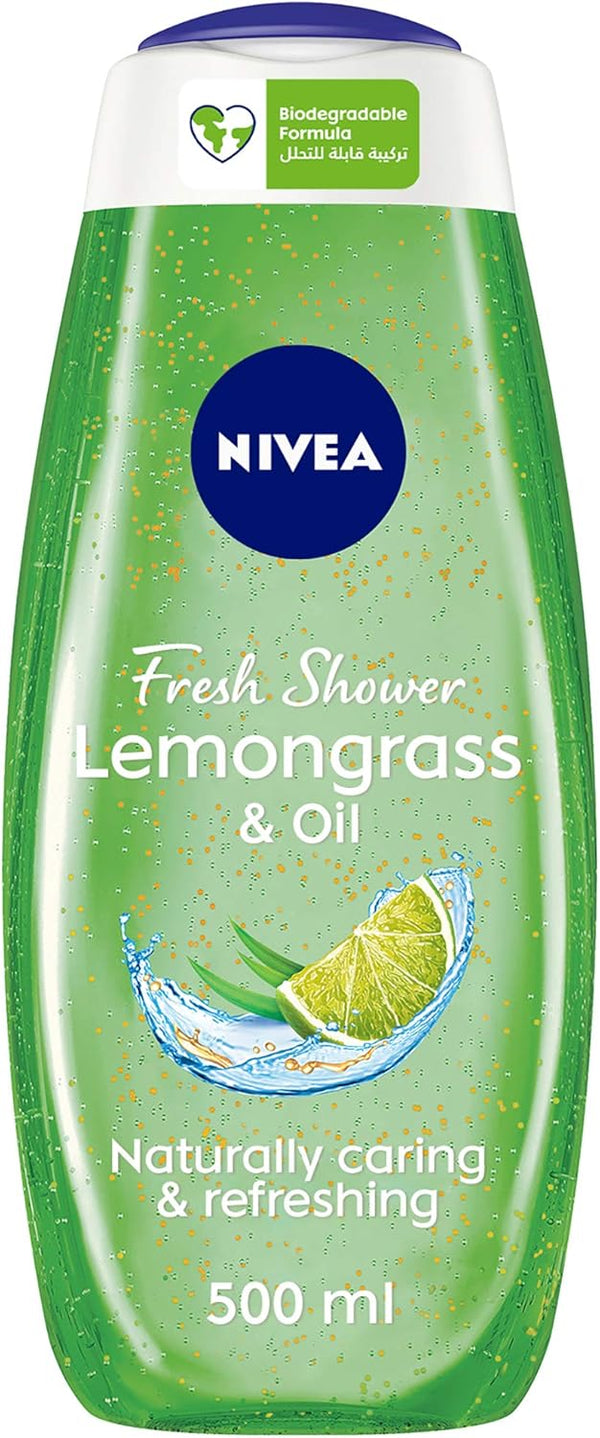 NIVEA Lemongrass & Oil Shower Gel Refreshing Foam with Care Oil Pearls 500ml
