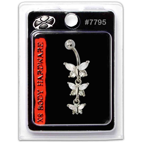 X8 Body Hardware 7795 Navel Butterfly Body Jewelry, Decorative Design, Style 3