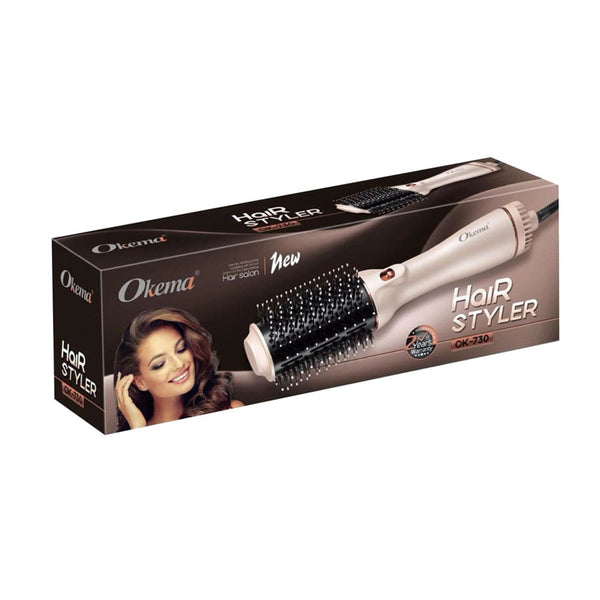 Okema OK-730 Hair Styler Hot Air Rotating Brush 1300W 220-240V