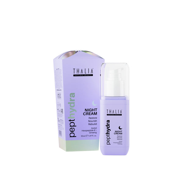 Thalia Pepthydra Night Cream Moisturizer with Acetyl Hexapeptide-8 and Ginseng Extract, 50 ml