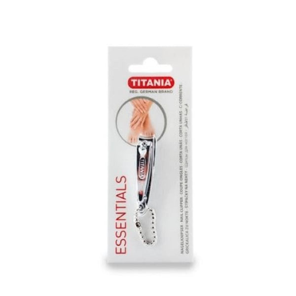Titania Small Nail Clipper with Chain, Chrome-Plated German Stainless Steel